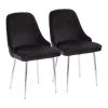 Marcel Black Velvet and Chrome Dining Chair (Set of 2) by Lumisource -Cheap Lumisource Store black lumisource dining chairs dc marcl bk2 64 1000