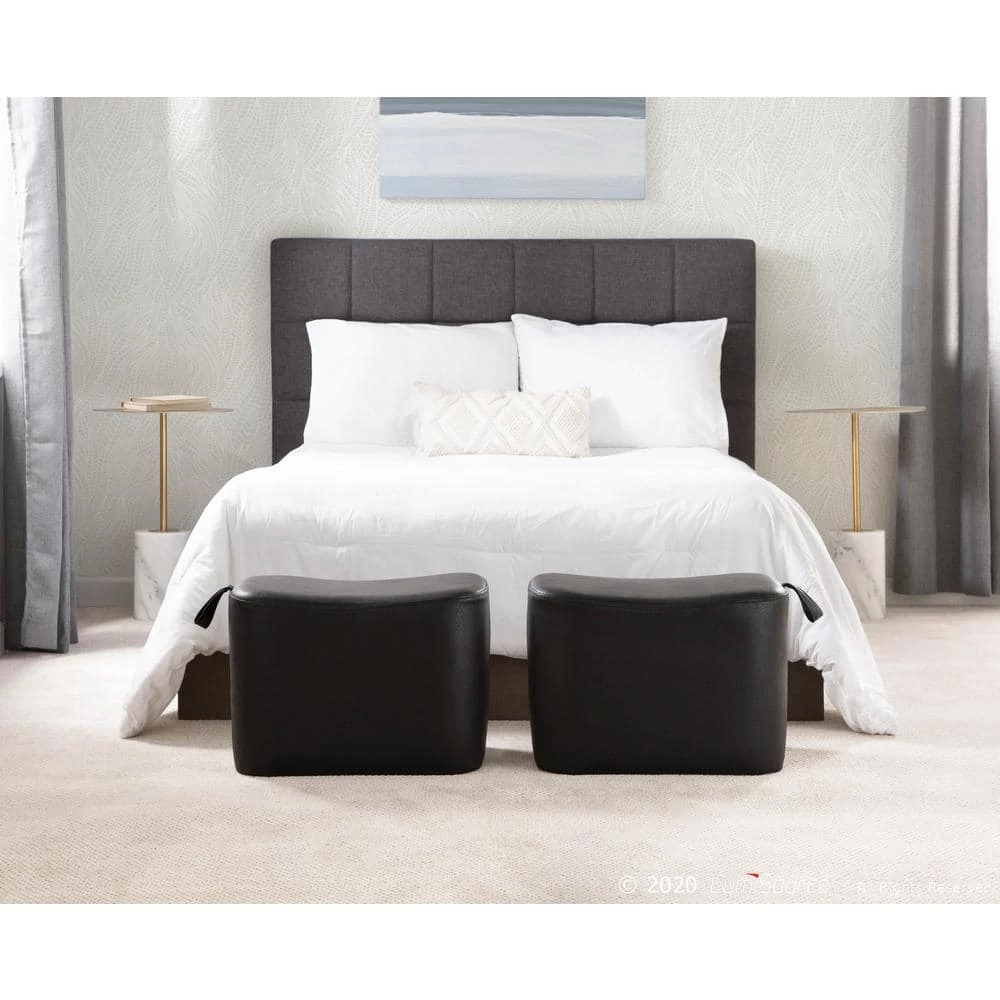 May Contemporary Ottoman in Black Faux Leather by Lumisource 9 May Contemporary Ottoman in Black Faux Leather by Lumisource - Image 7