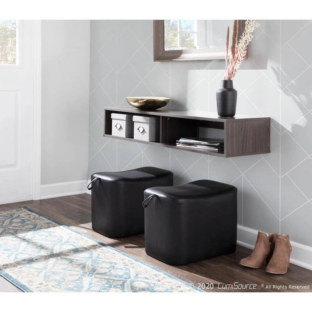 May Contemporary Ottoman in Black Faux Leather by Lumisource 11 May Contemporary Ottoman in Black Faux Leather by Lumisource - Image 9