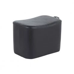 May Contemporary Ottoman in Black Faux Leather by Lumisource