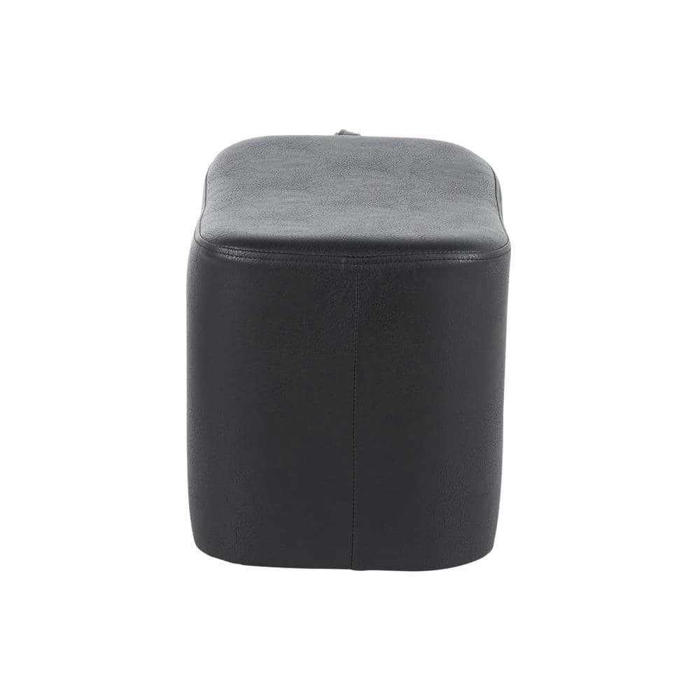 May Contemporary Ottoman in Black Faux Leather by Lumisource 6 May Contemporary Ottoman in Black Faux Leather by Lumisource - Image 4