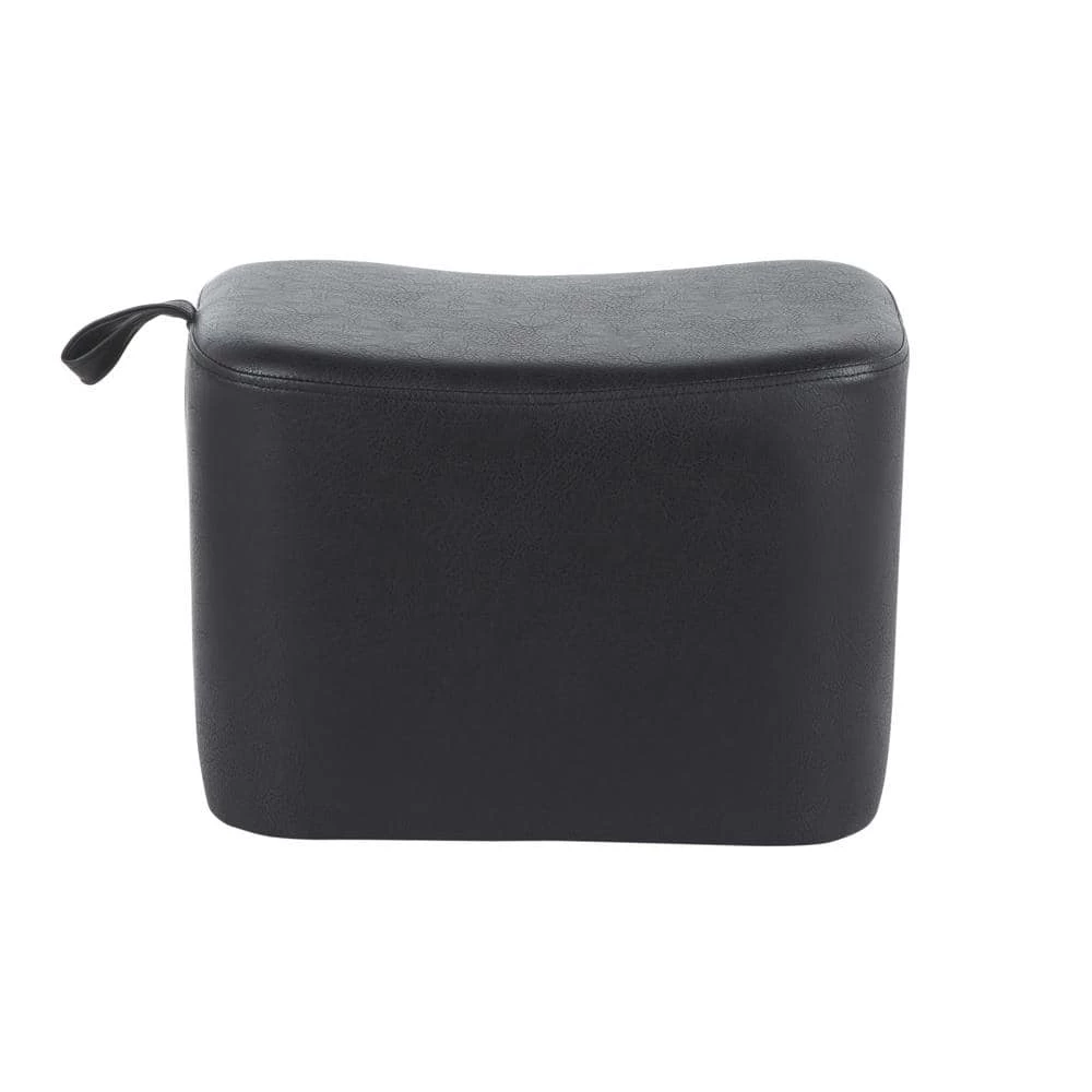 May Contemporary Ottoman in Black Faux Leather by Lumisource 4 May Contemporary Ottoman in Black Faux Leather by Lumisource - Image 2