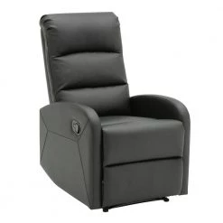 Dormi Black Faux Leather Recliner Chair by Lumisource