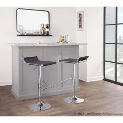 Mirage Ale 35 in. Black Mesh Fabric & Chrome Metal Adjustable Height Low Back Bar Stool by Lumisource -Cheap Lumisource Store black mesh fabric chrome lumisource bar stools bs mirale bk 31 1000