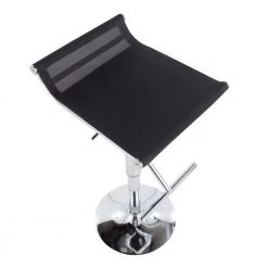 Mirage Ale 35 in. Black Mesh Fabric & Chrome Metal Adjustable Height Low Back Bar Stool by Lumisource -Cheap Lumisource Store black mesh fabric chrome lumisource bar stools bs mirale bk a0 1000