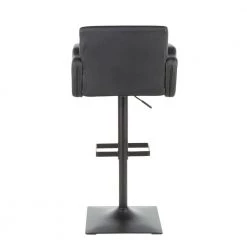 Sergio in Black Faux Leather Adjustable Height Bar Stool by Lumisource -Cheap Lumisource Store black metal lumisource bar stools bs sergio bkbk 66 1000