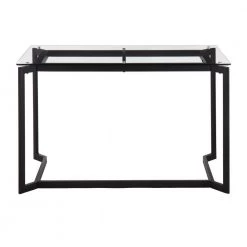 Masters 47.25 in. Black Steel and Clear Glass Rectangular Writing Desk by Lumisource -Cheap Lumisource Store black steel and clear glass lumisource writing desks ofd mstr bkcl 66 1000
