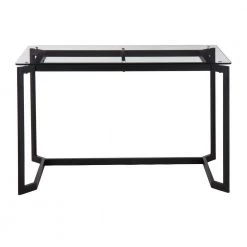 Masters 47.25 in. Black Steel and Clear Glass Rectangular Writing Desk by Lumisource -Cheap Lumisource Store black steel and clear glass lumisource writing desks ofd mstr bkcl 77 1000