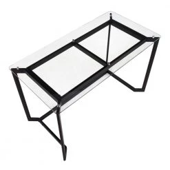 Masters 47.25 in. Black Steel and Clear Glass Rectangular Writing Desk by Lumisource -Cheap Lumisource Store black steel and clear glass lumisource writing desks ofd mstr bkcl a0 1000