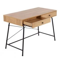 Casper 43.5 in. Rectangular Black Steel and Brown Wood 2-Drawer Writing Desk by Lumisource -Cheap Lumisource Store black steel brown wood lumisource writing desks ofd casper bkbn 77 1000