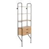 Lean 74.75 in. Black Steel and Wood 3-Shelf Wall Mounted Bookcase with 2-Drawers by Lumisource -Cheap Lumisource Store black steel wood lumisource bookcases bookshelves obc lean bkbn 64 1000