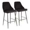 Marcel 25 in. Black Metal Counter Stool with Black Velvet Upholstery (Set of 2) by Lumisource -Cheap Lumisource Store black velvet black lumisource bar stools b25 marcel bkvbk2 64 1000