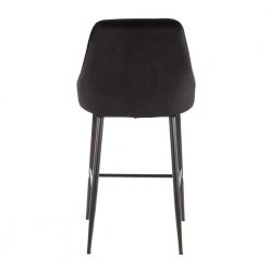 Marcel 25 in. Black Metal Counter Stool with Black Velvet Upholstery (Set of 2) by Lumisource -Cheap Lumisource Store black velvet black lumisource bar stools b25 marcel bkvbk2 66 1000