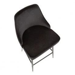 Marcel 25 in. Black Metal Counter Stool with Black Velvet Upholstery (Set of 2) by Lumisource -Cheap Lumisource Store black velvet black lumisource bar stools b25 marcel bkvbk2 a0 1000