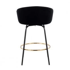 Claire 34.5 in. Counter Height Bar Stool in Black Velvet and Black Metal (Set of 2) by Lumisource -Cheap Lumisource Store black velvet black metal lumisource bar stools b26 claire2 swvg bkvbk2 66 1000