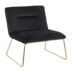 Casper Gold Accent Chair in Black Velvet by Lumisource