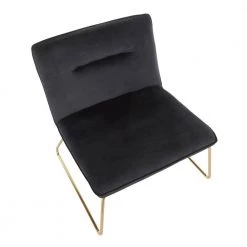 Casper Gold Accent Chair in Black Velvet by Lumisource -Cheap Lumisource Store black velvet lumisource accent chairs chr casper auvbk a0 1000