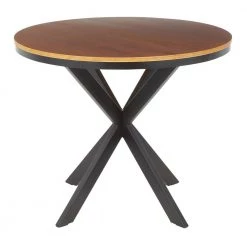 X Pedestal Industrial Dinette Table in Black Metal and Walnut Wood - 1-Piece by Lumisource -Cheap Lumisource Store black walnut lumisource kitchen dining tables dt xpedstl bkwl 66 1000