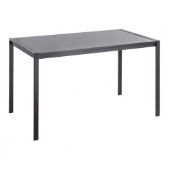Fuji 27.75 in. Rectangular Black Wood & Black Metal Dining Table (Seats 6) by Lumisource