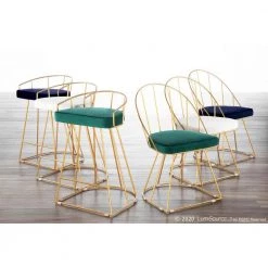 Canary Contemporary Gold and Blue Counter Stool Velvet (Set of 2) by Lumisource 15 Canary Contemporary Gold and Blue Counter Stool Velvet (Set of 2) by Lumisource -Cheap Lumisource Store blue gold lumisource bar stools b26 cnry au bu2 4f 1000