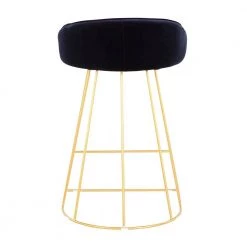 Canary 26 in. Blue Velvet and Gold Metal Upholstered Counter Stool (Set of 2) by Lumisource -Cheap Lumisource Store blue gold lumisource bar stools b26 cnryup aubu2 66 1000