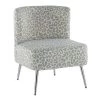 Fran Blue Leopard Print & Chrome Metal Slipper Chair by Lumisource -Cheap Lumisource Store blue leopard chrome metal lumisource accent chairs ch franlep bu 64 1000
