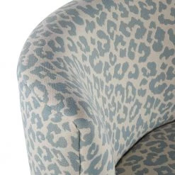 Fran Blue Leopard Print & Chrome Metal Slipper Chair by Lumisource -Cheap Lumisource Store blue leopard chrome metal lumisource accent chairs ch franlep bu c3 1000