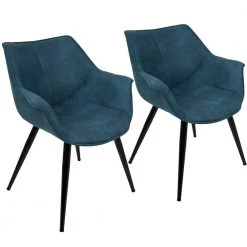 Wrangler Blue Accent Chair (Set of 2) by Lumisource