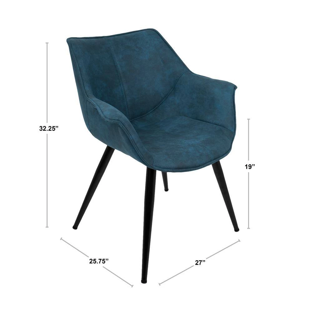 Wrangler Blue Accent Chair (Set of 2) by Lumisource 8 Wrangler Blue Accent Chair (Set of 2) by Lumisource - Image 6