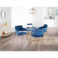 Napoli Chair in Blue Velvet and Gold (Set of 2) by Lumisource -Cheap Lumisource Store blue lumisource dining chairs ch napoli auvbu2 31 1000