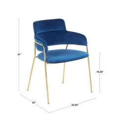 Napoli Chair in Blue Velvet and Gold (Set of 2) by Lumisource -Cheap Lumisource Store blue lumisource dining chairs ch napoli auvbu2 c3 1000