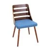 Trevi Walnut and Blue Accent Chair by Lumisource 2 Trevi Walnut and Blue Accent Chair by Lumisource -Cheap Lumisource Store blue lumisource dining chairs ch trv wl bu 64 1000
