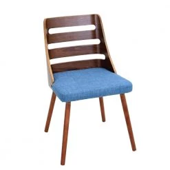 Trevi Walnut and Blue Accent Chair by Lumisource