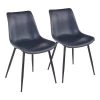 Durango Black Metal AND Blue Vintage Faux Leather Dining Chair (Set of 2) by Lumisource -Cheap Lumisource Store blue lumisource dining chairs dc drng bk bu2 64 1000