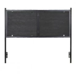 Chloe Blue Faux Leather and Black Metal Queen Headboard by Lumisource -Cheap Lumisource Store blue lumisource headboards hb chloe bkbu 66 1000