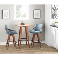 Cosmo 26 in. Blue Noise Fabric & Walnut Bamboo Frame Counter Height Bar Stool by Lumisource 17 Cosmo 26 in. Blue Noise Fabric & Walnut Bamboo Frame Counter Height Bar Stool by Lumisource -Cheap Lumisource Store blue noise fabric walnut bamboo lumisource bar stools b26 cosmo wlfbu 31 1000