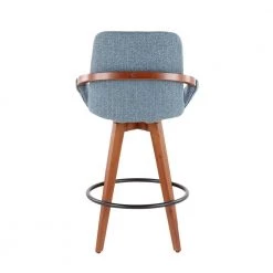 Cosmo 26 in. Blue Noise Fabric & Walnut Bamboo Frame Counter Height Bar Stool by Lumisource 14 Cosmo 26 in. Blue Noise Fabric & Walnut Bamboo Frame Counter Height Bar Stool by Lumisource -Cheap Lumisource Store blue noise fabric walnut bamboo lumisource bar stools b26 cosmo wlfbu 66 1000
