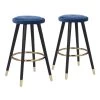 Cavalier 26 in. Blue Velvet and Black Wood Backless Counter Stool (Set of 2) by Lumisource 2 Cavalier 26 in. Blue Velvet and Black Wood Backless Counter Stool (Set of 2) by Lumisource -Cheap Lumisource Store blue velvet lumisource bar stools b26 cavler bkvbu2 64 1000