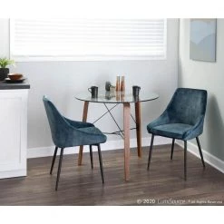 Diana Dining Chair in Blue Velvet and Black Metal (Set of 2) by Lumisource 12 Diana Dining Chair in Blue Velvet and Black Metal (Set of 2) by Lumisource -Cheap Lumisource Store blue velvet lumisource dining chairs ch diana bkvbu2 c3 1000