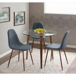 Pebble Walnut and Blue Dining/Accent Chair (Set of 2) by Lumisource 13 Pebble Walnut and Blue Dining/Accent Chair (Set of 2) by Lumisource -Cheap Lumisource Store blue walnut lumisource dining chairs ch peb wl bu2 31 1000