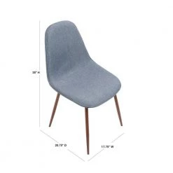 Pebble Walnut and Blue Dining/Accent Chair (Set of 2) by Lumisource 10 Pebble Walnut and Blue Dining/Accent Chair (Set of 2) by Lumisource -Cheap Lumisource Store blue walnut lumisource dining chairs ch peb wl bu2 40 1000