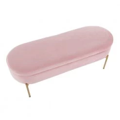 Chloe 18 in. Blush Pink Velvet and Gold Storage Bench by Lumisource -Cheap Lumisource Store blush pink lumisource bedroom benches bc chloe stor auvpk a0 1000