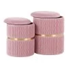 Blush Pink Velvet and Gold Steel Nesting Ottoman Set by Lumisource -Cheap Lumisource Store blush pink velvet gold steel lumisource ottomans ot cinch auvpk 64 1000