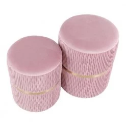 Blush Pink Velvet and Gold Steel Nesting Ottoman Set by Lumisource 12 Blush Pink Velvet and Gold Steel Nesting Ottoman Set by Lumisource -Cheap Lumisource Store blush pink velvet gold steel lumisource ottomans ot cinch auvpk a0 1000