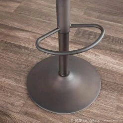 Duke Brown Faux Leather and Antique Metal Adjustable Bar Stool (Set of 2) by Lumisource -Cheap Lumisource Store brown antique lumisource bar stools bs duke anbn2 1f 1000