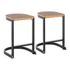 Industrial Demi 24 in. Black and Brown Counter Stool (Set of 2) by Lumisource