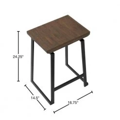 Geo 24 in. Walnut and Black Counter Stool (Set of 2) by Lumisource -Cheap Lumisource Store brown black lumisource bar stools cs geo bk bn2 40 1000
