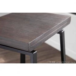 Geo 24 in. Walnut and Black Counter Stool (Set of 2) by Lumisource -Cheap Lumisource Store brown black lumisource bar stools cs geo bk bn2 4f 1000