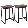 Geo 24 in. Walnut and Black Counter Stool (Set of 2) by Lumisource -Cheap Lumisource Store brown black lumisource bar stools cs geo bk bn2 64 1000