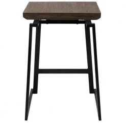 Geo 24 in. Walnut and Black Counter Stool (Set of 2) by Lumisource -Cheap Lumisource Store brown black lumisource bar stools cs geo bk bn2 66 1000